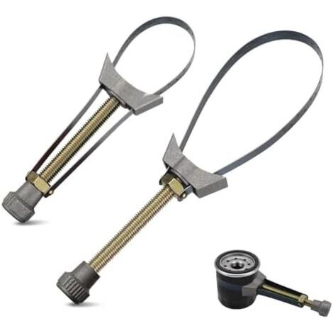 2 Pièces Clé à Filtre Huile avec Sangle Métallique, Outil de Démontage Huile, Diamètre Réglable 60–120 mm, pour Voiture, Moto, Camion - (1/5)