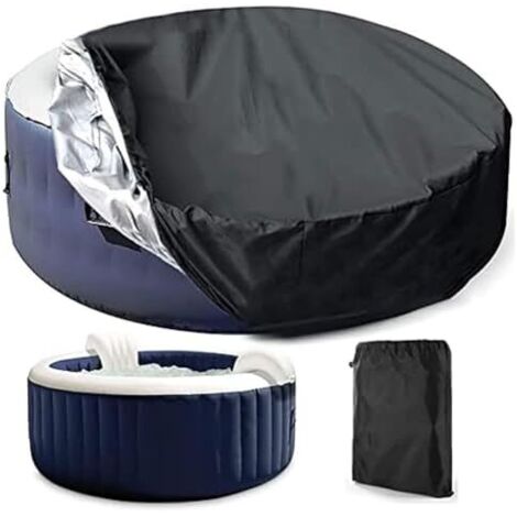 Bach Spa Gonflable, Couverture Ronde, Piscine Hivernage, Salon de Jardin,s Imperméables pour Extérieur 190x30cm Black - (1/5)