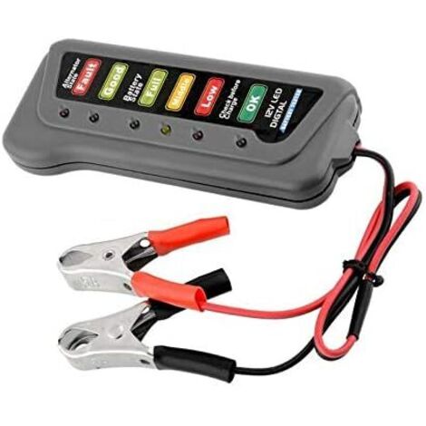 Testeur de Batterie Automatique 12V Outils Diagnostic Voiture Multifonctions et testeur d'alternateur avec 6 Lumi¨¨res LED pour alternateur Moto - (1/5)