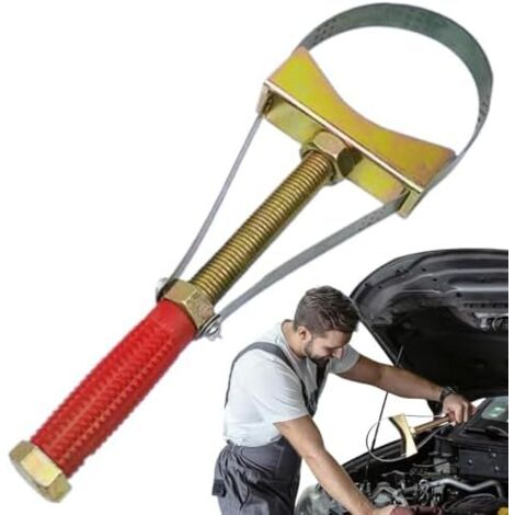Clé à filtre huile, accessoires de réparation d'excavatrice – Outil portable réglable pour enlever le huile voiture, camion Large - (1/5)