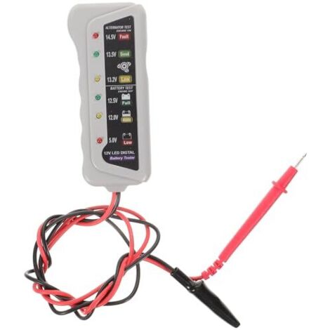 Testeur Batterie Auto pour Diagnostic Système Électrique 12V, Outil de Mesure Voitures et Motos Affichage LED Intégré - (1/5)