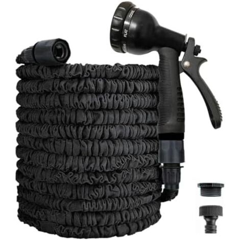 Tuyau Arrosage 7,5 m, d'arrosage pour jardin m,extensible Darrosage flexible maison, pelouse, voiture avec 8 fonctions professionnel Noir 7.5m (1/5)