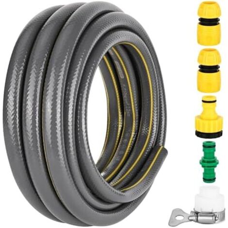 Tuyau d'arrosage de 5 m - d'eau jardin 1/2 pouce flexible résistant aux UV pour arrosage avec protection anti-fléchissement intérieur et extérieur Tuyaux (1/5)