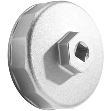 Clé à filtre huile 74 mm 14 cannelures, outil de retrait bouchon robuste en alliage d'aluminium, douille moteur voiture pour cliquet - (1/5)