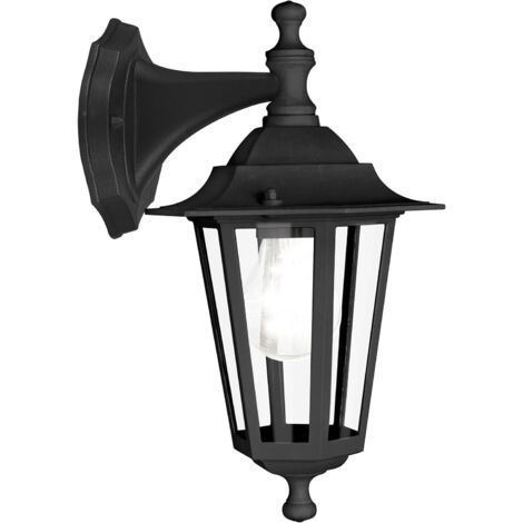 1 - Applique Murale Extérieure - Lampe En Fonte D'aluminium - Design Flamme IP44 - Pour Jardin Terrasse Entrée - Noir - 35x21x16,5cm