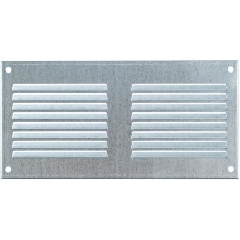 1 - Grille d'Aération - Registre d'évacuation - Acier Galvanisé Avec Moustiquaire Pour Mur Et Plafond 20x10cm Argent (1/5)