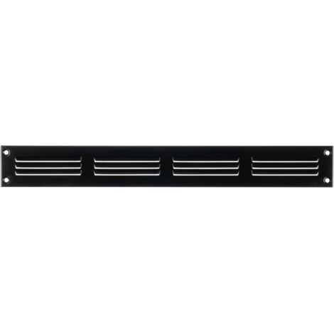 1 - Grille D'Aération - Registre D'Évacuation - En Acier Galvanisé Avec Moustiquaire - Pour Mur Et Plafond - Noir - 40x5cm (1/5)