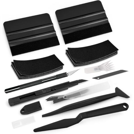 Kit Outils Pose Film, Raclette Feutre, Cutter Aluminium, Lame Zirconium, Pour Vitre Voiture (1/5)