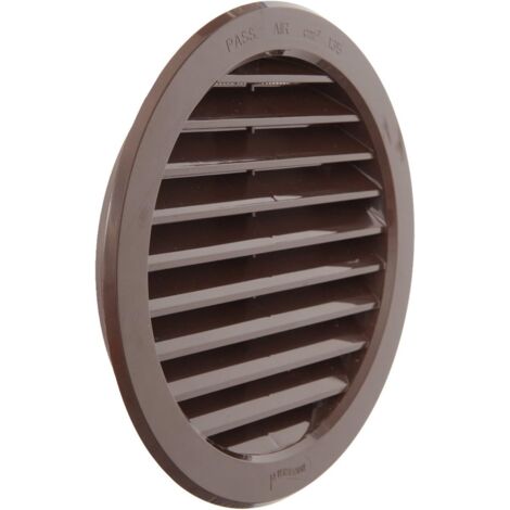1 - Grille De Ventilation - Plastique Rond - Encastrable Avec Filet Anti-Insectes Pour Mur Extérieur Marron 19x19cm (1/5)
