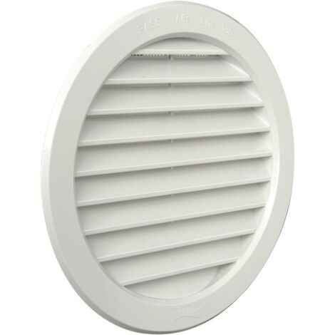 1 - Grille De Ventilation - Plastique Rond - Avec Filet Anti-Insectes - Pour Trou De 157 Mm - Blanc - 19x19 Cm (1/5)