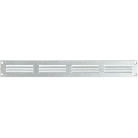 1 - Grille D'Aération - Registre De Ventilation - Acier Galvanisé Avec Moustiquaire - Pour Mur Et Plafond - Gris - 40x5cm (1/5)