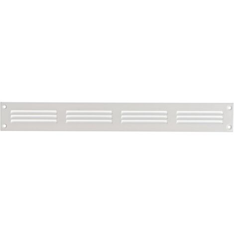 1 - Grille D'Aération - Registre De Ventilation - En Acier Galvanisé Avec Moustiquaire - Pour Mur Et Plafond - Blanc - 400x50mm (1/5)