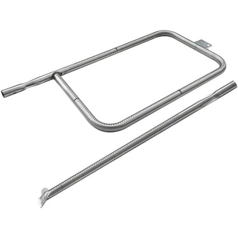 1 - Brûleur - Acier Inoxydable - Pièce de Rechange pour Barbecue Gaz Weber Q300 Q320 Q3000 Q3100 Q3200 - Compatible Références 60036 80387 65032 - Argent - 56,2x26,4cm (1/5)