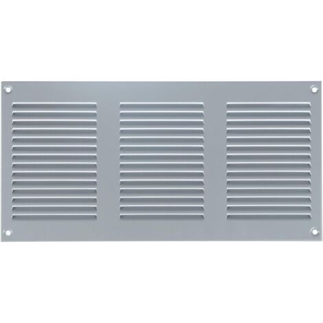 1 - Grille D'Aération - Registre De Ventilation - En Métal Galvanisé Avec Moustiquaire Intégrée Pour Mur Et Plafond Gris 30x15cm (1/5)
