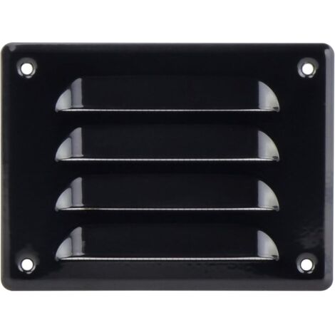 1 - Grille D'Aération - Registre De Ventilation - En Acier Galvanisé Avec Moustiquaire Intégrée Pour Mur Et Plafond Noir 14x10,5cm (1/5)