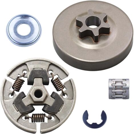 1 - Kit Embrayage - Pignon Chaîne - Roulement À Aiguilles 6 Dents Pour Tronçonneuse Stihl MS192T MS201TC Gris 3,8cm