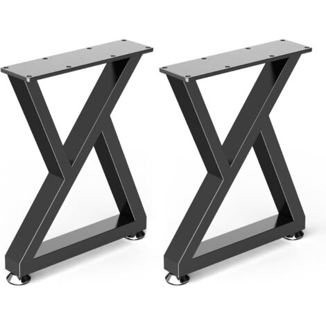 2 Pack - Pied De Meuble - Support En Métal - Design Z Stable Et Réglable - Pour Table Basse Et Bureau - Noir - 30x41.5cm (1/5)