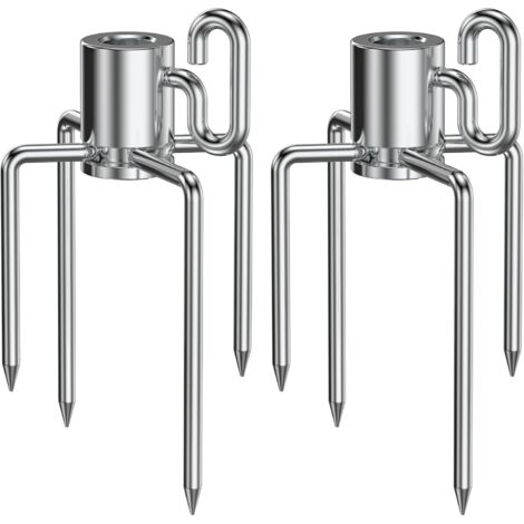 Lot de 2 Fourchette Viande Chromée Pour Rôtisserie, Vis De Serrage, Tiges Hexagonales Et Carrées, Barbecue Extérieur (1/5)
