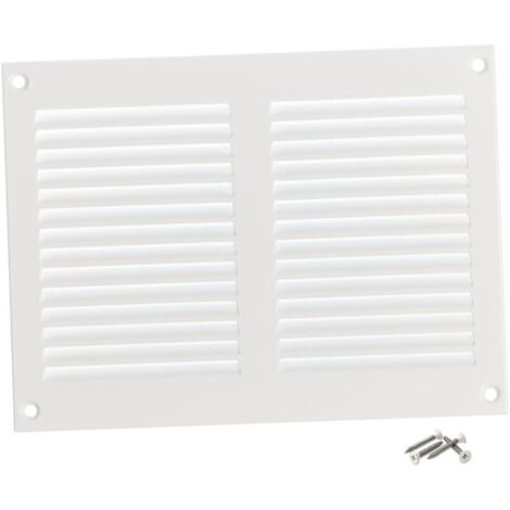 1 - Grille D'Aération - Registre De Ventilation - En Acier Galvanisé Avec Moustiquaire Intégrée Pour Mur Et Plafond Blanc 20x15cm (1/5)