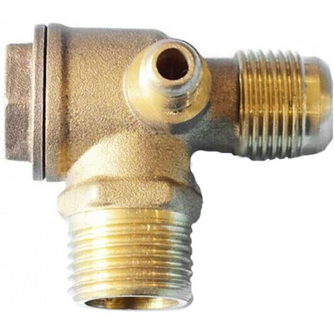 1 - Clapet Anti-retour - Compresseur Air - 3 Voies Mâles - Cuivre Plaqué Nickel - Pour Réservoir Et Pompe - Doré - 1,27x0,95x0,3cm (1/5)