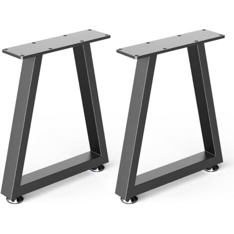 2 Pack - Pied De Meuble En Métal - Support De Table Type T - Réglable Et Antidérapant Pour Bureau Et Table Basse - Noir - 30x41,5cm (1/5)