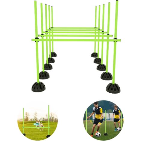 15 Barres D'agilité - 10 Pieds - Kit Entraînement Saut Et Dribble - Réglable En Hauteur Pour Sport Club École - Multicolore - 120x80cm (1/5)