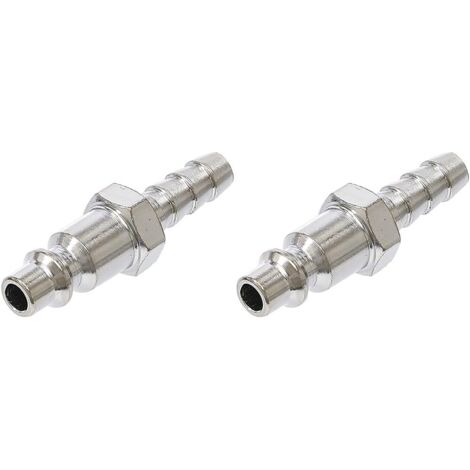 Lot de 2 - Raccord rapide - Raccord tuyau - Pour outils pneumatiques - Compatible USA France - Métal - 8 mm x 15 cm (1/3)