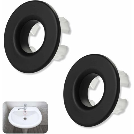 2 - Anneau De Trop-Plein - Cuivre - Finition Noir Mat Pour Évier Salle De Bain Et Cuisine Lavabo Céramique Marbre 30x2,4cm (1/5)