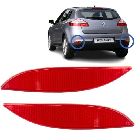 Lot de 2 Catadioptres pour Megane 3 et Fluence, Réflecteurs Arrière Gauche et Droit, Pare-chocs (1/5)