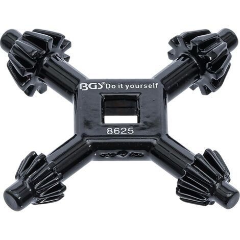 1 - Clé En Croix - Mandrin Universel - Pour Perceuses Électriques - Acier Trempé - Compatible Aeg Bosch Makita - Noir - 4x5,5x6x7 Mm (1/4)