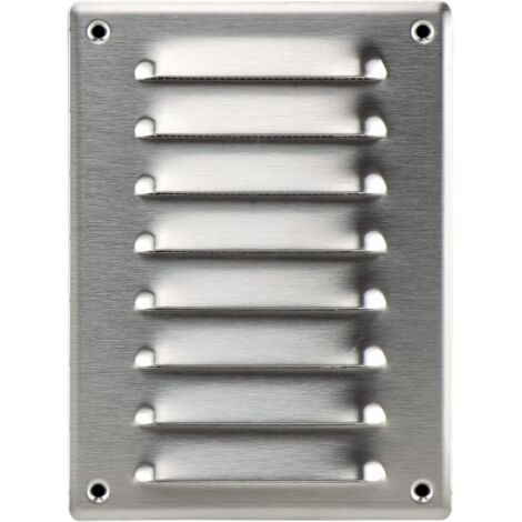1 - Grille D'Aération - Registre D'Évacuation - Acier Galvanisé Avec Moustiquaire - Pour Mur Et Plafond - Argent - 14x19cm (1/5)
