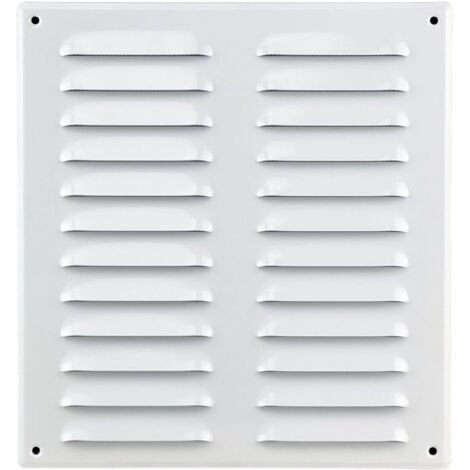 1 - Grille D'Aération - Registre De Ventilation - En Métal Avec Moustiquaire - Pour Mur Et Plafond - Blanc - 26x28cm (1/5)