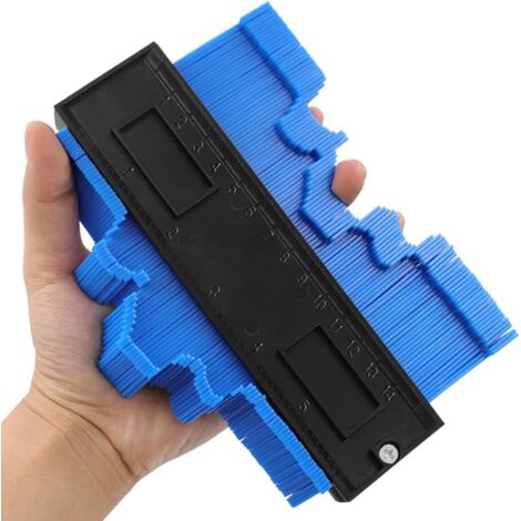 1 - Jauge De Contour - Duplicateur De Profil - Outil De Mesure Verrouillable En Abs Pour Bricolage Et Menuiserie - Bleu - 14x1,5cm (1/5)