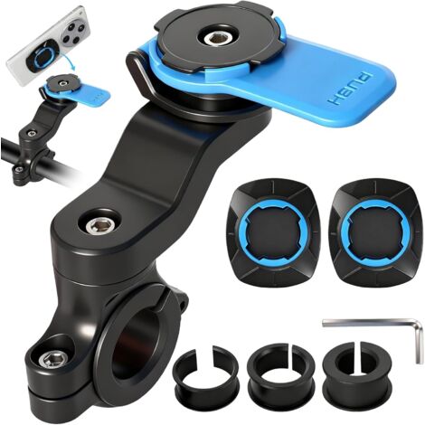 1 Support Téléphone Guidon Vélo Moto, Rotation 360°, ABS Bleu, Écran 4,7-7,2 Pouces, Cyclisme (1/5)