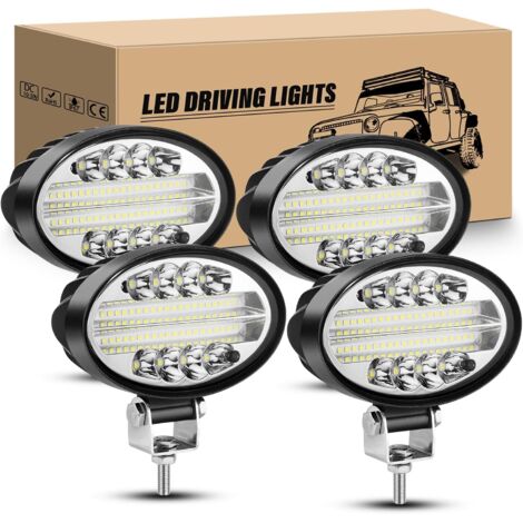 4 x Phare De Travail LED, 5.5 Pouces 20W, Étanche IP67, Alliage Aluminium, Pour 4x4 Camion SUV Bateau (1/5)