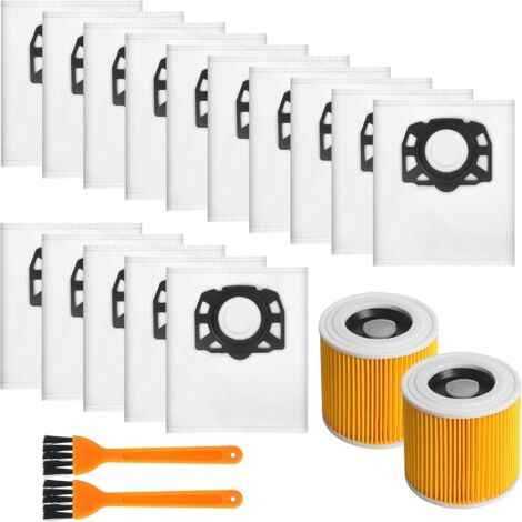 Lot de 17 - Sac Aspirateur - Filtre Cartouche - Brosse Filtrante - Compatible Kärcher WD2 WD3 SE4001 - Multicolore - 34x24,5x12cm (1/5)