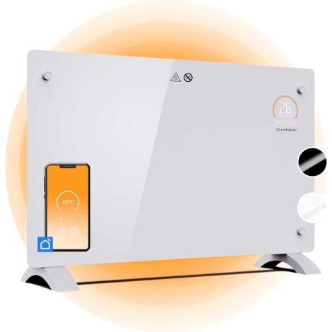 1 - Radiateur électrique - Convecteur à inertie - Chauffage mobile avec thermostat 2000W pour intérieur - Blanc - 60x40x20cm (1/5)