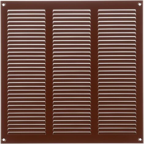 1 - Grille D Aération - Registre De Ventilation - En Acier Galvanisé Avec Moustiquaire - Pour Mur Et Plafond Intérieur Ou Extérieur - Marron - 30x30cm (1/5)