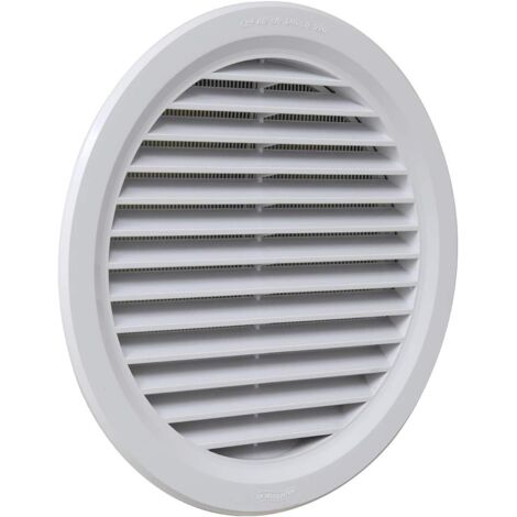 1 - Grille De Ventilation - Plastique Blanc - Avec Filet Anti-Insectes - Pour Trou Ø200mm - Salle De Bain Cuisine - Blanc - 23,8cm (1/4)