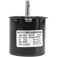 AC 220V 60KTYZ Permanent Magnet Synchronous Gear Motor Electric Speed Variator Box for DIY Replacement (60R/Min)
