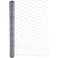 Treillis Hexagonal Grillage Clôture pour Poulailler Lapin Enclos Parc Jardin Fils de Fer 0,7 mm galvanisé, maille 50mm, hauteur 100cm, longueur 25m