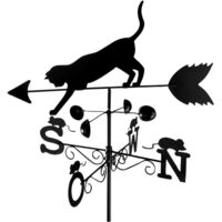 Maximex Girouette Chat, Métal verni, 50 x 170 x 40 cm, Noir