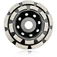 4-1/2 Inch Double Row Diamond Grinding Cup Wheel for Concrete Granite Marble Masonry Brick Fits 7/8 Inch Arbor