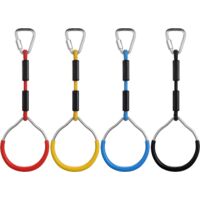 Anneaux Ninja Obstacles Enfants avec Mousquetons de Sécurité pour Parcours Ninja Jardin Fitness Gymnastique