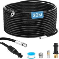 1 Tuyau Déboucheur 20m, Buses Rotative Et Jet, 400 Bar, Pour Karcher K2-K7, Lavor, Bosch