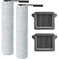2 Rouleaux Brosse, 2 Filtres HEPA, Nylon Microfibre, Pour Tineco Floor One S7 Pro S6, Nettoyage Sol Dur