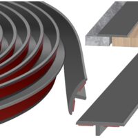 1 Barre De Seuil En T 300cm X 2cm Adhésive Pour Jonction Parquet Carrelage Sol Intérieur Gris