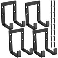 4 Pcs Crochets de Rangement Muraux Multifonctionnels pour Garage, Porte-outils, Support Mural Robuste Outils, Vélo, Échelles -