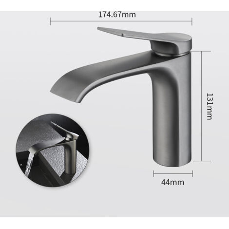 Robinet De Lavabo, Robinet De Salle De Bain, Robinet D'eau Chaude Et Froide En Laiton, Argent
