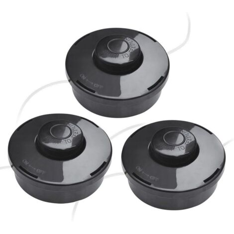 Lot de 3 Tête de débroussailleuse Universelle, A6481 Nylon Bobine de Rechange de Tondeuse Débroussailleuse Tête De Coupe M10 X 1,25 pour Débroussailleuse Thermique à Essence